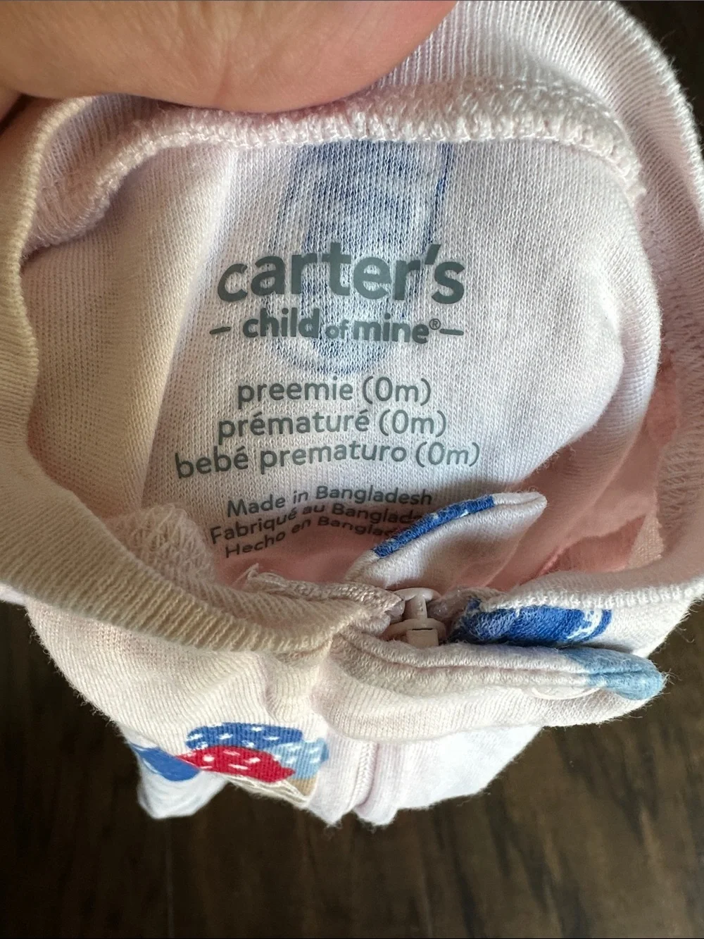 Carter's Cream Footed One-Piece with Red & Blue Ice Cream Print